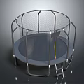 Outdoor Sports Equipment Trampoline With Safety Net Enclosure And Ladder For Exercise