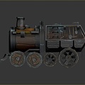 vintage train steam train train carriage locomotive head steam car carriage train modern vehicle 3d model