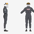 conjoined work clothes work clothes suit protective mask boots clothes 3d model
