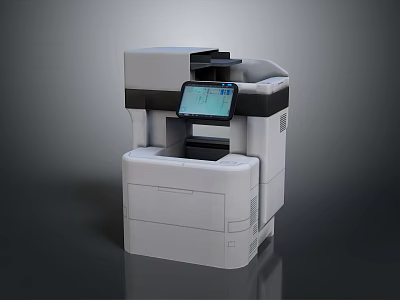 Advanced Multifunction Office Machine With Digital Display Screen White Body And Black Accents 3d model