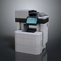 Advanced Multifunction Office Machine With Digital Display Screen White Body And Black Accents