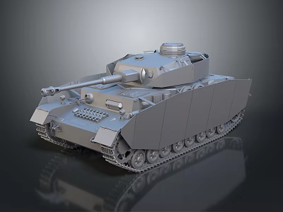 3D Rendered Tank Model With Turret Gun Barrel And Tracks On Dark Background 3d model