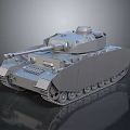 3D Rendered Tank Model With Turret Gun Barrel And Tracks On Dark Background