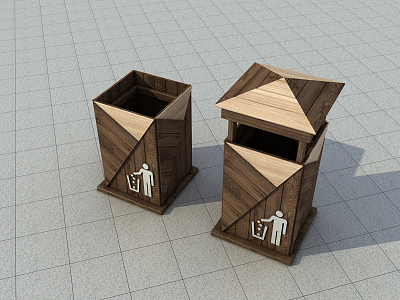 Modern trash can 3d model