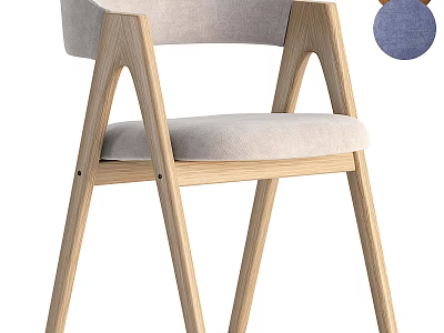 Accent Leisure Chair With Wooden Frame Ergonomic Backrest And Light Fabric Cushion 3d model