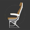 Comfortable Two Adjacent Seats Furniture With Brown Leather Upholstery White Headrests And Metal Frame