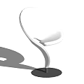 Modern Minimalist Single Chair With Sleek Curved Lines And Black Circular Base