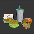 Delicious Chicken Burger With Crispy Fries And Cold Soda Drink