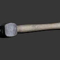Rustic Hardware Tool Hammer with Wooden Handle and Metal Head on Reflective Surface 3d model