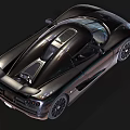 Black High Performance Supercar with Sleek Aerodynamic Body Shiny Exterior and Rear Spoiler
