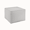 White Fuzzy Square Ottoman Soft Comfortable Living Room Decor Piece