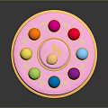 Round Daily Use Product With Colorful Buttons White Body Gold Trim And Pink Base