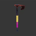 Classic Axe Weapon Featuring Wooden Handle And Metal Head With Textured Grip
