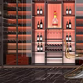 Luxurious Modern Wine Cellar Interior With Wooden Wine Racks Round Table And Chairs