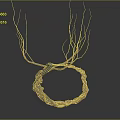 Plant Roots Woven into Natural Brown Ring on Gray Gradient Background with Light Shadow Effect 3d model
