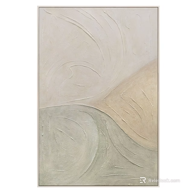 Abstract Painting With Textured Brushstrokes And Soft Beige Gray Brown Tones 3d model 