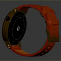 Stylish Wristwatches With Black And Orange Leather Straps Round Dials And Metal Cases