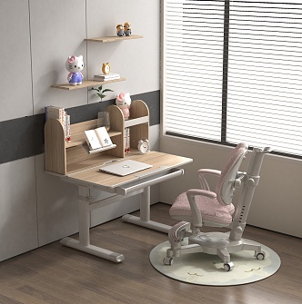 Modern Children's Desk and Chair 3d model