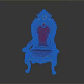 Ornate Royal Chair With Golden Carved Frame And Red Velvet Upholstery