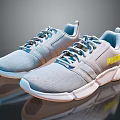 PUMA Light Gray Sneakers With Blue Laces White Sole And Casual Sporty Style