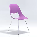 Purple Modern Single Chair With Plastic Seat And Metal Legs Design