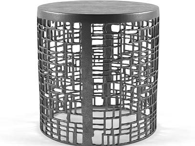 Modern Round Side Table With Intricate Metal Openwork Design And Sturdy Base 3d model