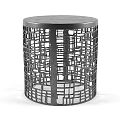 Modern Round Side Table With Intricate Metal Openwork Design And Sturdy Base