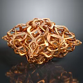 Reflective Golden Household Decor with Intricate Interwoven Lines and Hollow Irregular Geometric Structure