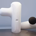 Two White Medical Fascia Massage Guns With Black Heads Standing And Lying