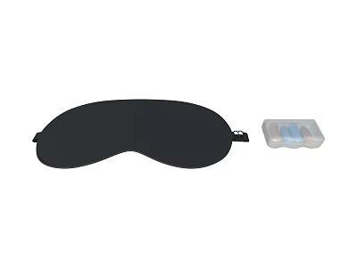 Black Sleep Mask And Transparent Earplug Case For Comfortable Sleep Essentials 3d model
