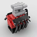 LEGO toy building block engine mechanical car engine V8 engine 3d model