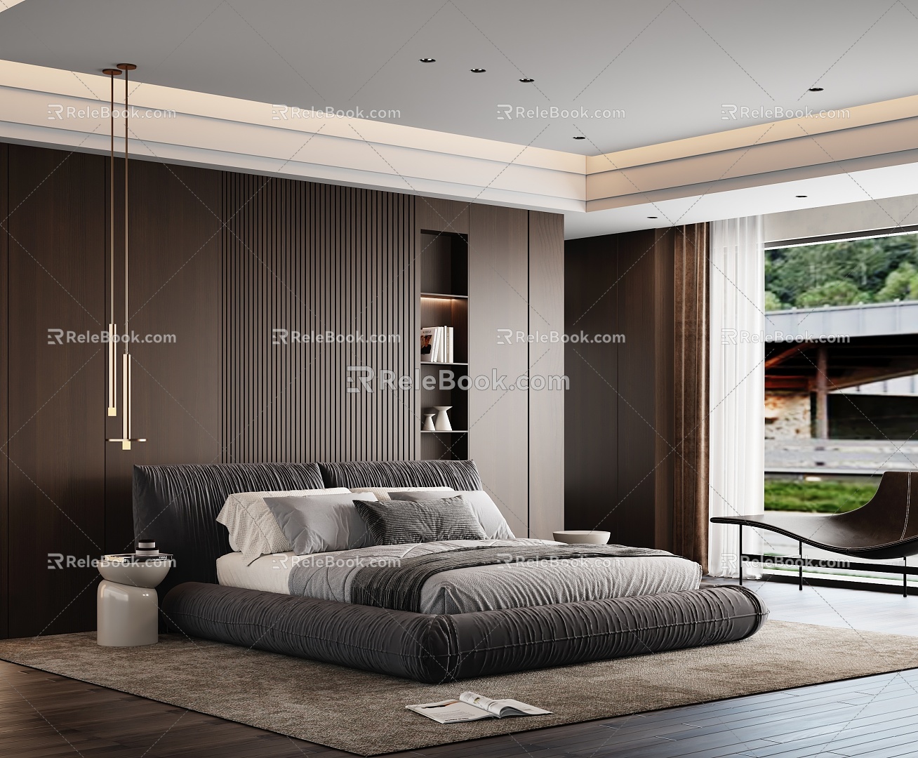 Modern Double Bed 3d model