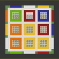 Colorful Multi Layer Building Blocks With Windows For Children's Play 3d model