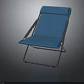 Blue Portable Folding Chair With Comfortable Cushion Ergonomic Backrest And Metal Frame