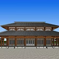 Ancient Chinese Architecture Traditional Design With Wooden Structure Overhanging Eaves And Courtyard