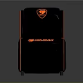 Black Gaming Chair With Orange Accent Cougar Branded Logo And Quilted Design