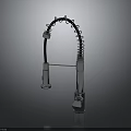 Modern Kitchen Faucet With Coiled Flexible Hose And Chrome Finish Design
