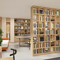 Cozy Bright Leisure Reading Area With Starry Sky Ceiling And Abundant Natural Wooden Bookshelves