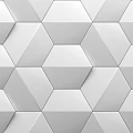 Modern Silver White Background Wall Interior Design With Hexagonal Pattern And Textured Surface 3d model