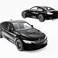 Two Black Luxury Sports Cars Front And Side View