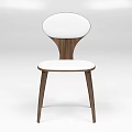 Modern Leisure Chair With Wooden Frame White Padded Seat And Curved Backrest Design