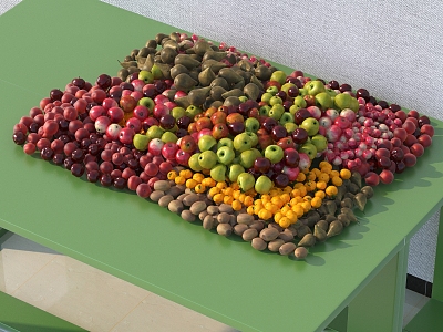 Modern fruit pile 3d model