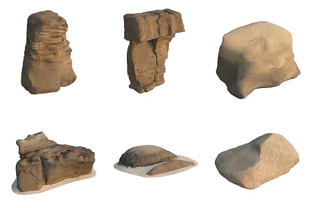 Seaside Beach Stone Rock 3d model