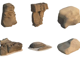 Seaside Beach Stone Rock 3d model
