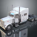 Silver Heavy Duty Utility Semi Truck With Dual Exhaust Modern Cab And Reflective Surface