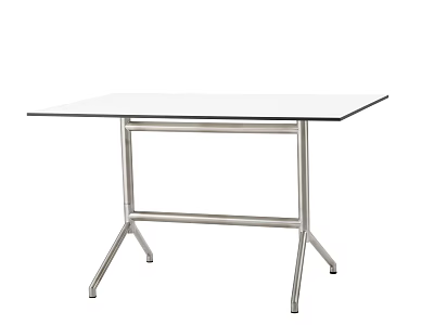 Modern Dining Table Design With Glass Top And Stainless Steel Frame Structure 3d model