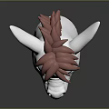 White Horse With Pink Mane Closed Eyes And Open Mouth