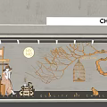 Stylish CHILLCHAN Window Display With Decorative Branches Birdcage Mannequin Circular Wall Decor And Lighting