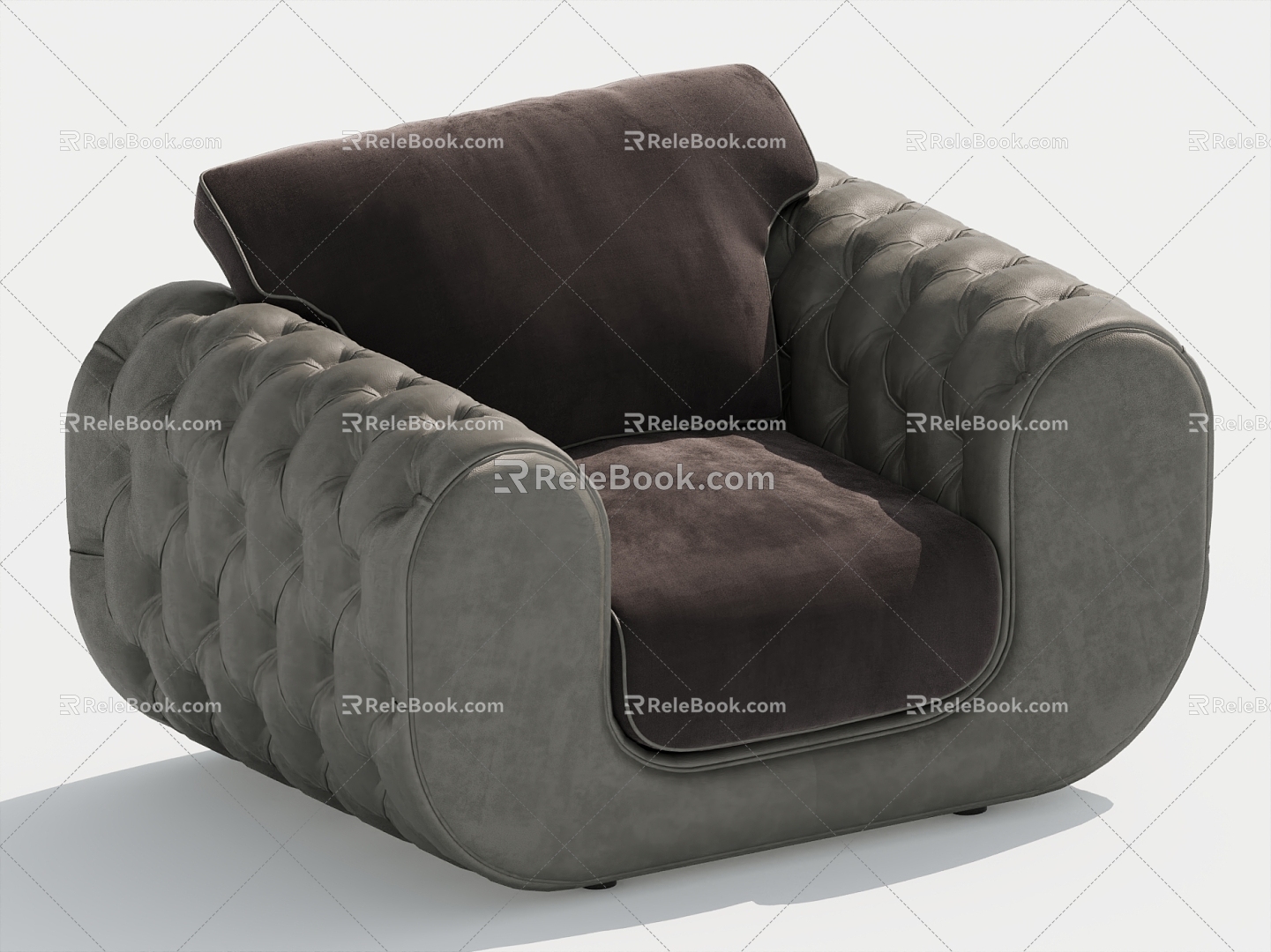 Jane European Single Sofa Leisure Chair Single Chair 3d model