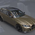 Golden Sporty Wagon Car With Black Roof Sleek Body And Alloy Wheels